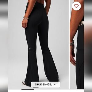 Fabletics Women's Black Flared Pants Short Medium